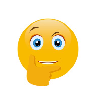 Düşünme yüz emoji tek parmak vektör ile