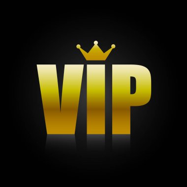 Altın sembolü etiketi VIP. Hisse senedi vektör çizim.