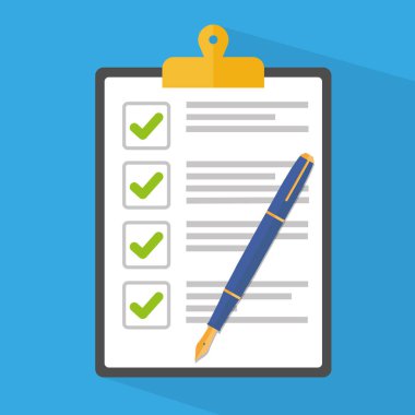 Pano ve onay işaretleri. Düz stil vektör çizim