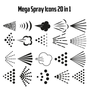 Different spray signs set. Spraying symbols mega collection. Vector illustration vector Different spray signs set. Spraying symbols mega collection. Vector illustration vector