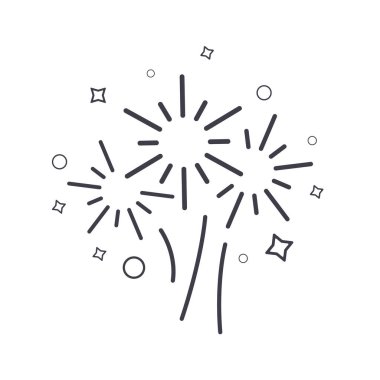 Havai fişek satırı simgesi, vektör işareti çizim