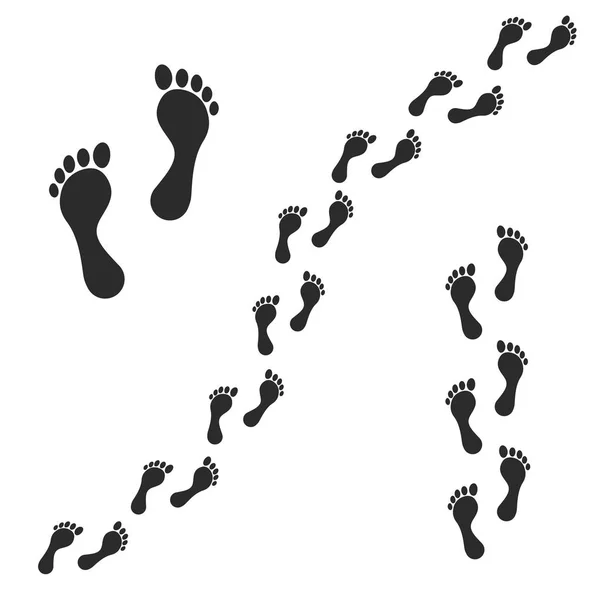 Human Foot Footprint Path Footprints Vector Illustration — Stock Vector