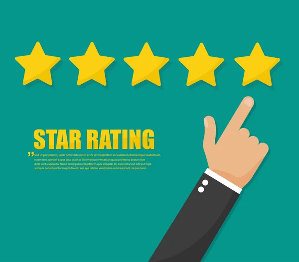 Altın Yıldız Rating Müşteri Kavramı Vektör Simge Gözden Geçirin — Stok Vektör