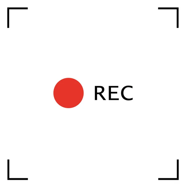 Signe Enregistrement Encadré Enregistrant Actuellement Rec Vecteur — Image vectorielle