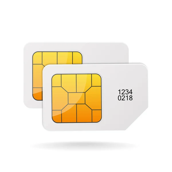 Sim Card Vector White Background — Stock Vector