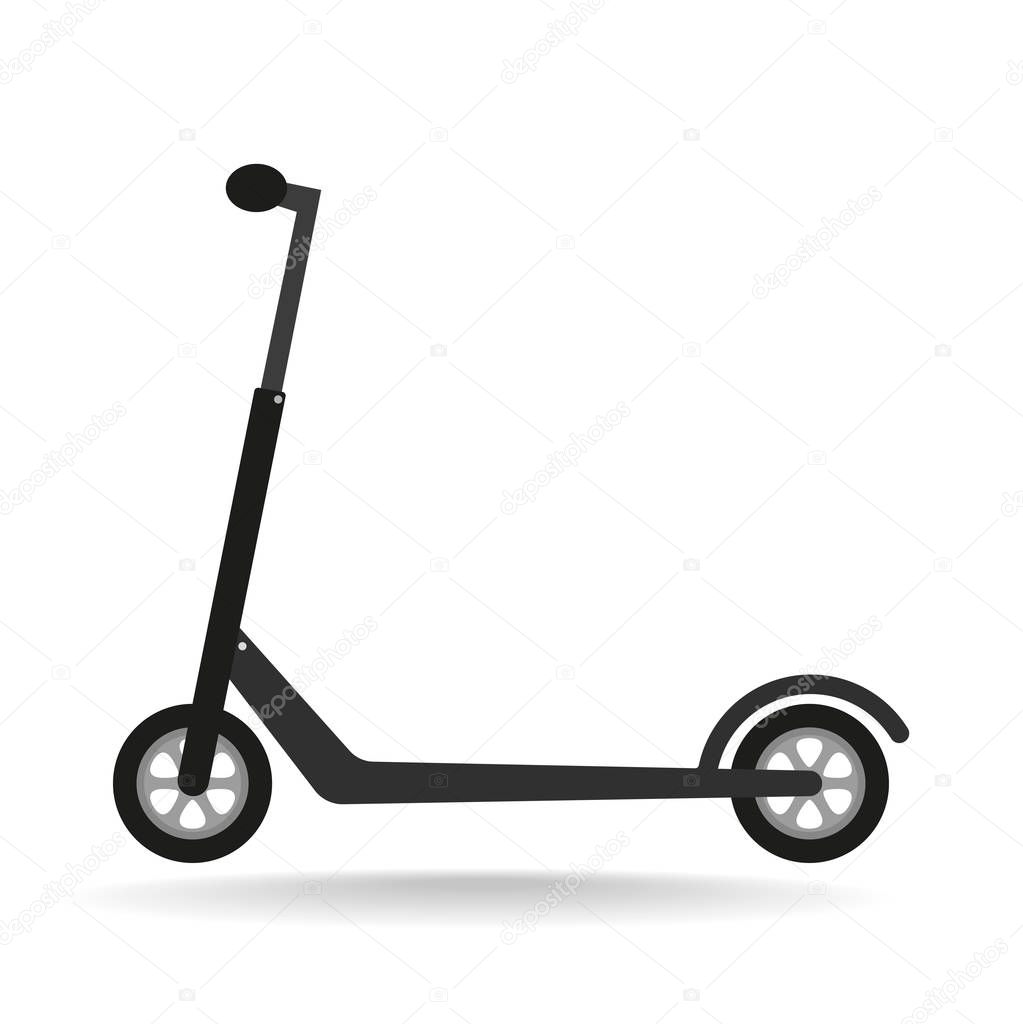 Scooters. Push scooter on white background. Eco transport. Vector