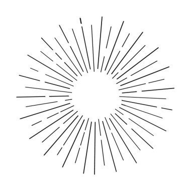 Güneş ışınları el çizimi, doğrusal çizim