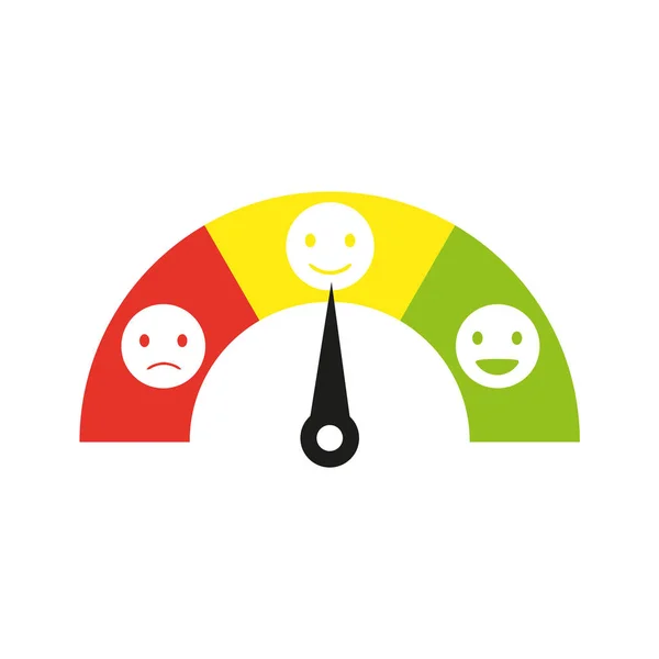 Feedback Conceptontwerp Emoties Schaal Platte Vector — Stockvector