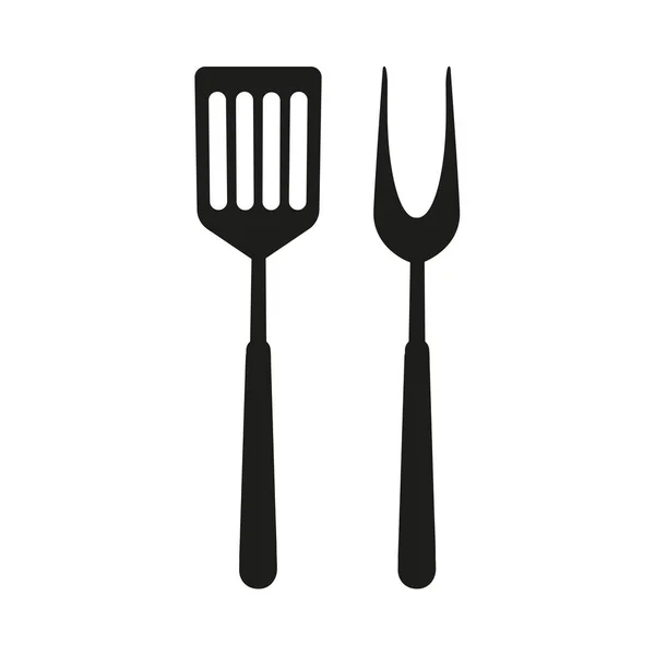 Bbq Grill Tools Icon Vector Illustration — Stock Vector