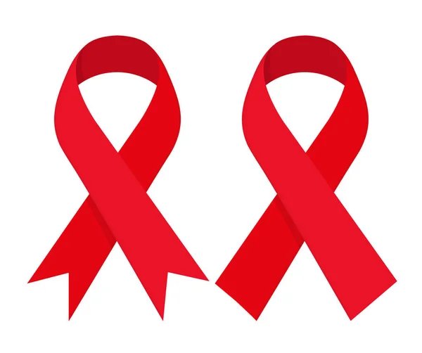 Aids Bewustzijn Rood Lint Pictogram — Stockvector