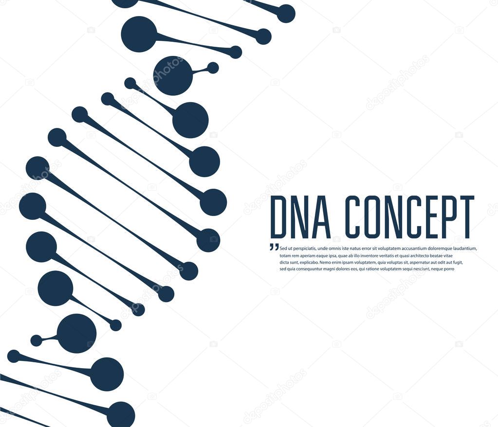 Dna vector background on white background