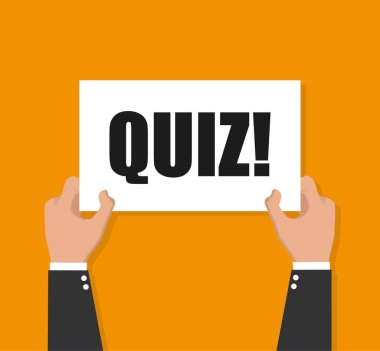 El afişini quiz vektör çizim ile tutarak