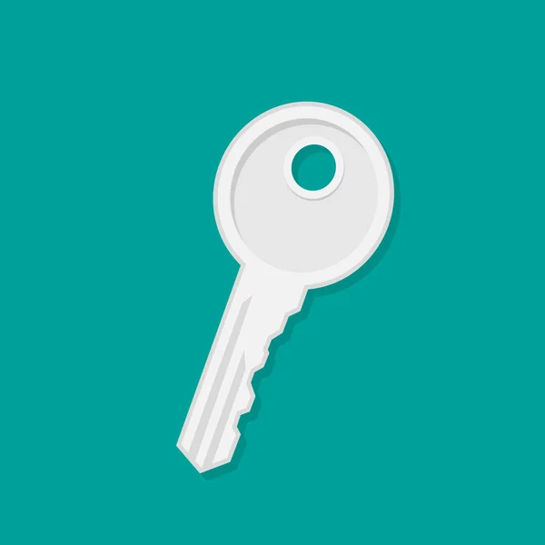 Schlüssel Flaches Symbol Auf Blauem Hintergrund — Stockvektor