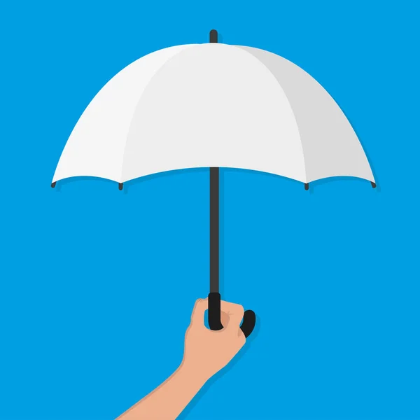 Hand Man Holding Umbrella Vector Flat Icon — Stock Vector