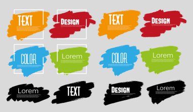 Boyalı dokulu mürekkep fırça geometrik çerçeve ile Soyut, vektör