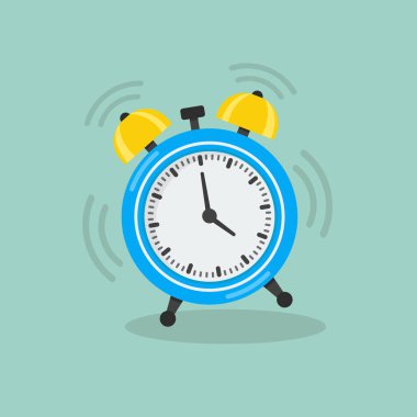 Alarm saati düz stil. vektör illüstrasyonu