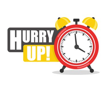 Çabuk. Saat alarm countdwon simgesi ile düz etiket