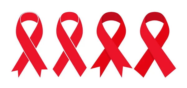 Aids Bilinçlendirme Kırmızı Kurdele Simgesi — Stok Vektör