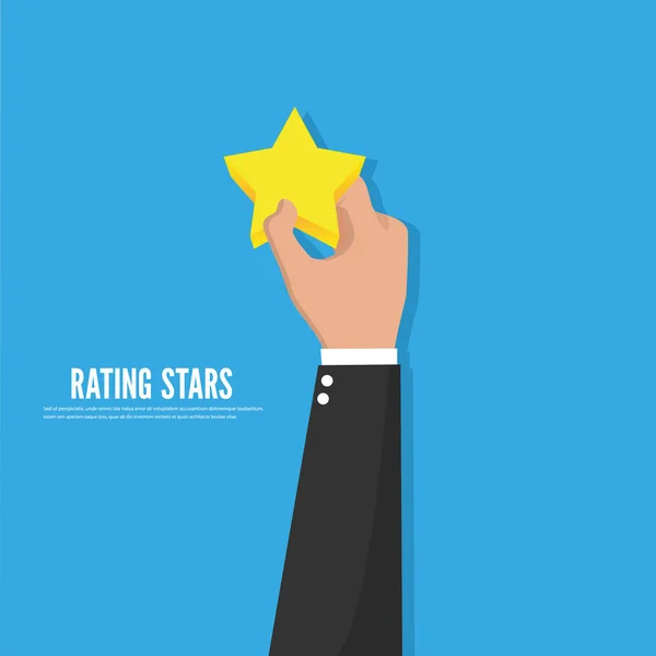 Zpětná Vazba Uznání Hodnocení Hvězdičkami Plochý Design — Stockový vektor