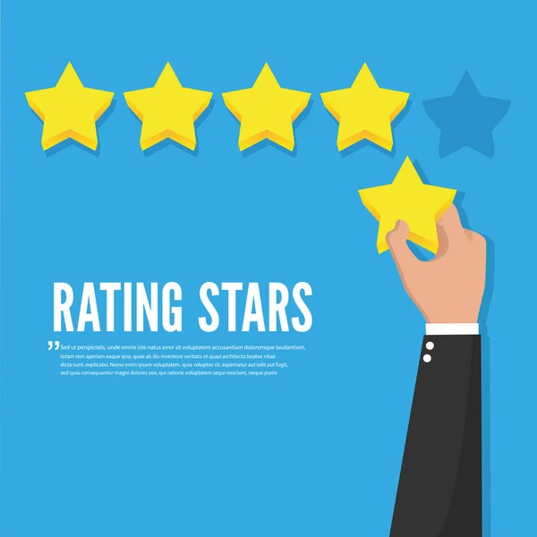 Feedback Recognition Rating Stars Flat Design — Stock Vector