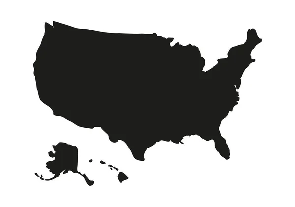 Mappa Usa Isolata Sfondo Bianco — Vettoriale Stock