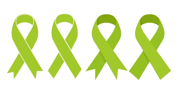 Symbol Scoliosis Green Ribbon — Stock Vector