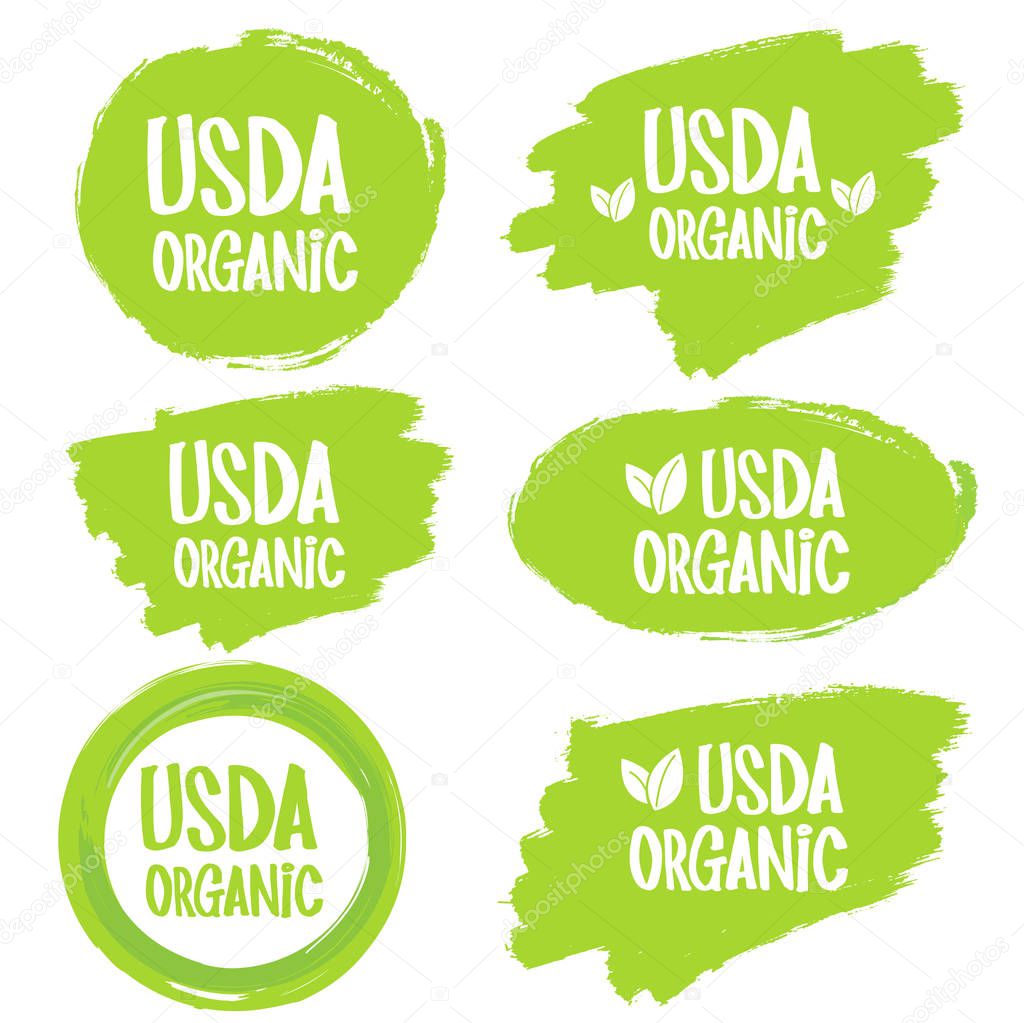 USDA organic shield sign. Stamp. Sticker