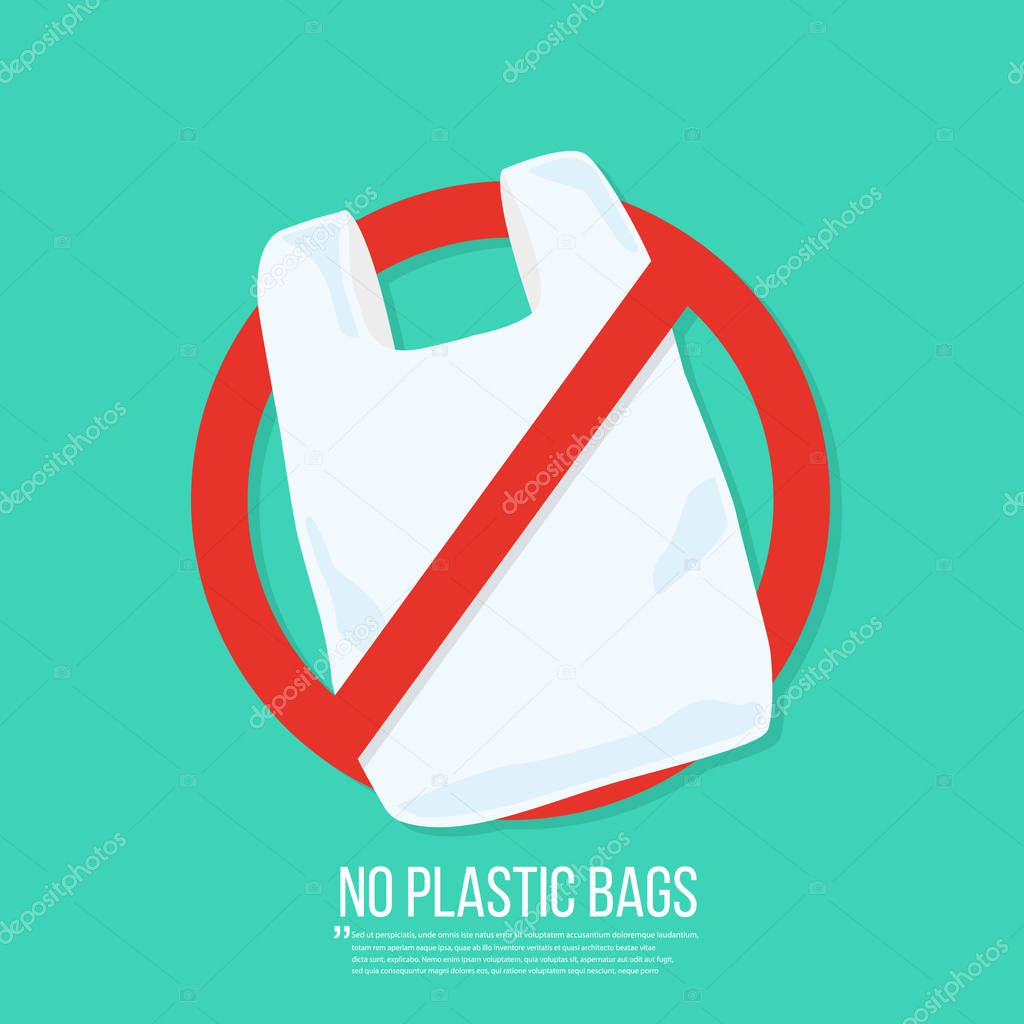 No plastic bag icon Vector flat design.