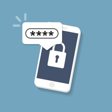 Parola form sayfası ekranda ile telefon. Kullanıcı hesabınıza oturum açın. Düz tasarımı, vektör