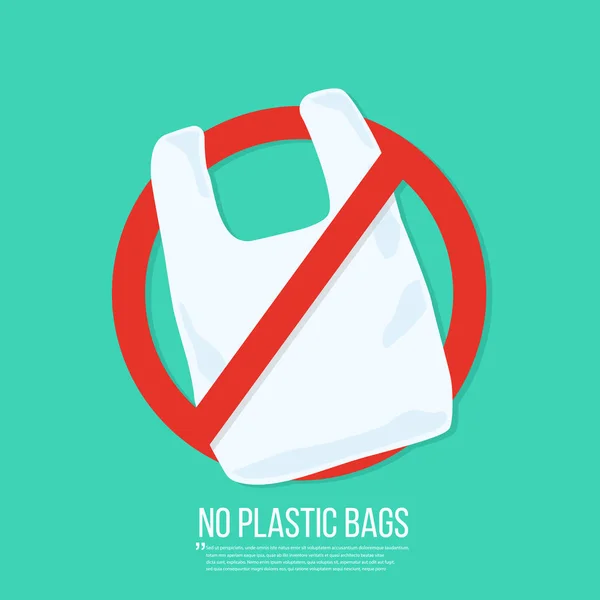 Ningún Icono Bolsa Plástico Vector Diseño Plano — Vector de stock