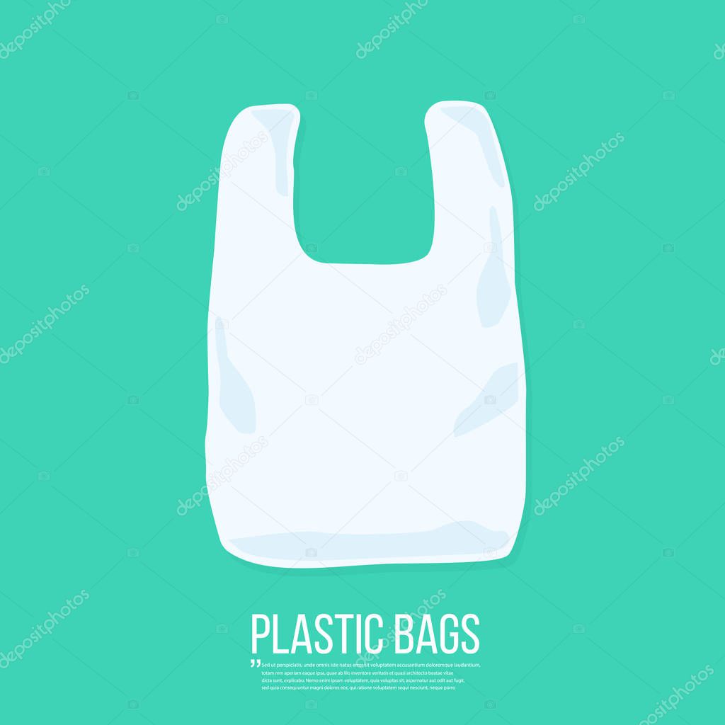 Plastic bag icon. Vector illustration flat design