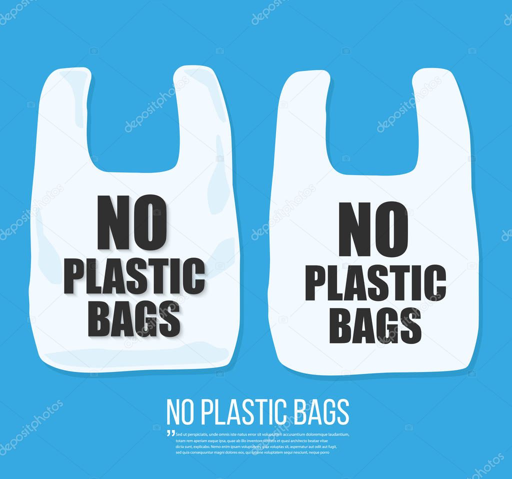 No plastic bag icon Vector flat design.