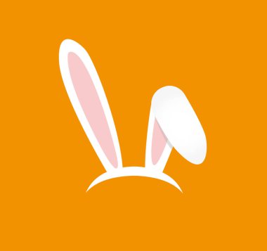 Vektör Paskalya tavşanı. Tavşan kulakları ile funky maskesi