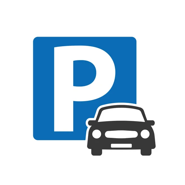 Auto Parking Pictogram Blauw — Stockvector