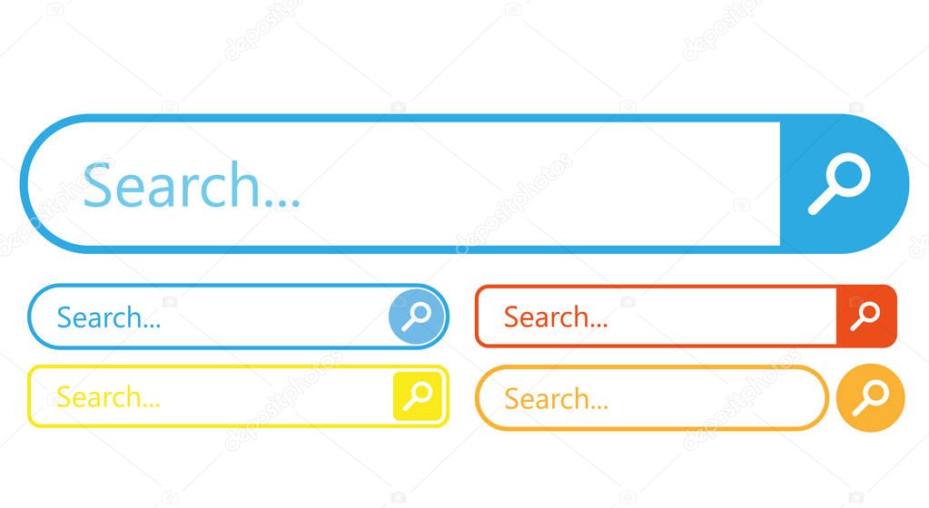 Search bar vector element set