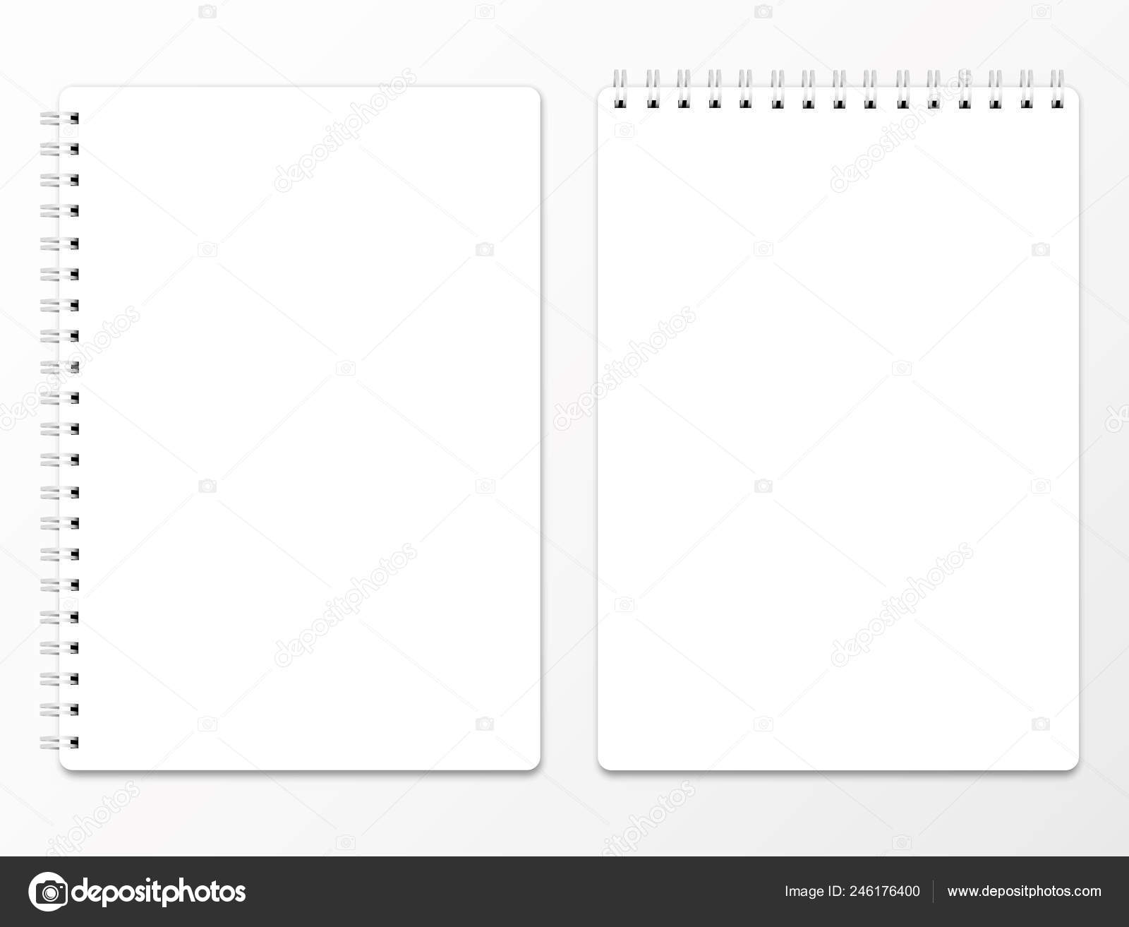 Realistic Note Template Blank. Spiral And Paper. Clean Mock Up For Your  Design. Vector illustration Stock Vector Image & Art - Alamy