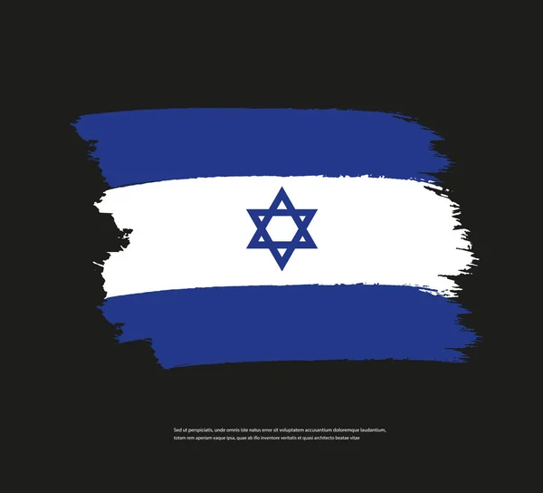 Flagga Israel Tyg Texturerat Friflytande Flagga Israel — Stock vektor