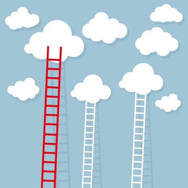 Ladder Van Cloud Doel Instelling Concept Achtergrond — Stockvector