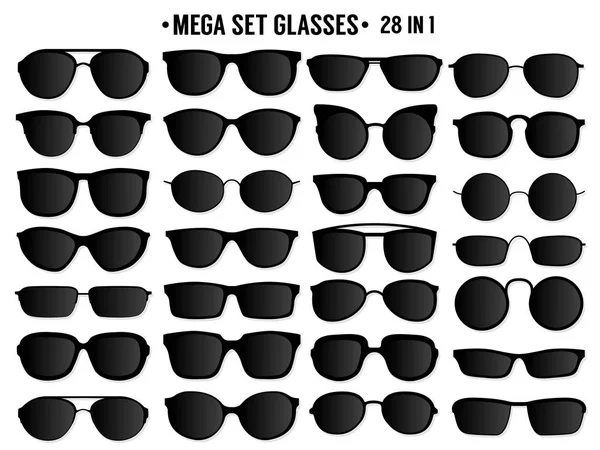 Gafas Sol Negras Aisladas Sobre Fondo Blanco — Vector de stock