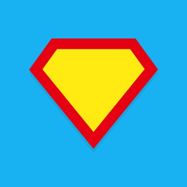 Süper kahraman vektör simgesi. Süpermen logo çerçeve.
