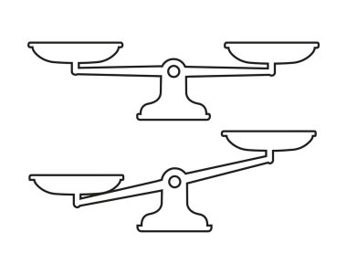 Ölçekler, düz tasarım, beyaz arka plan üzerinde illüstrasyon vektör