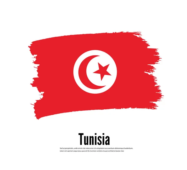 Flag Tunisia Vector Illustration Elements Design — Stock Vector