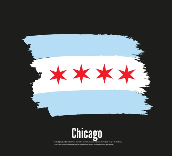 Chicago Flagga Vektorillustration — Stock vektor