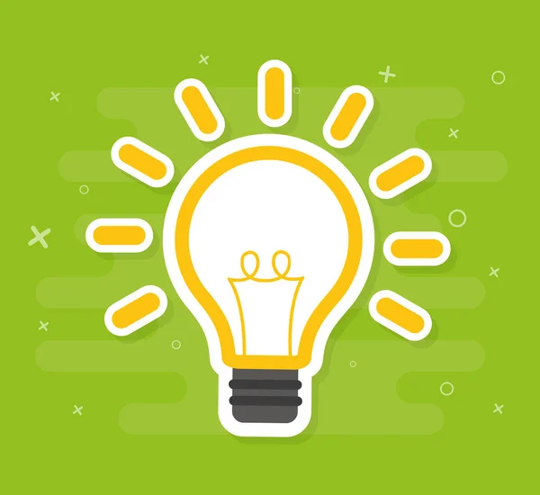 Symbol Rozwiązania Ikona Lampy Pomysł — Wektor stockowy