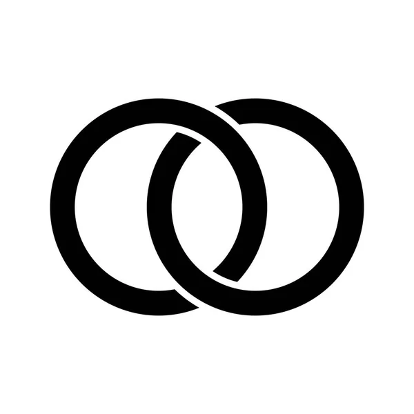 Interlocking Circles Rings Concept Icon — Stock Vector