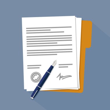 Contract papers or documents clipart