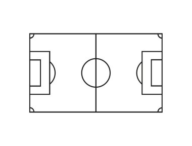 İle farklı yeşil çim futbol sahası. Futbol sahası. Vektör çizim