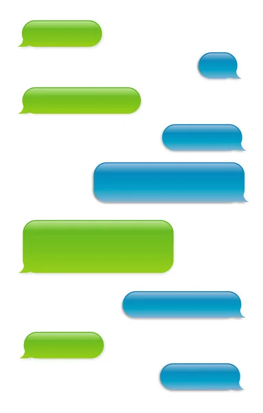 Smartphone Sms Chat Bubbles Set Vector Icon — Stock Vector