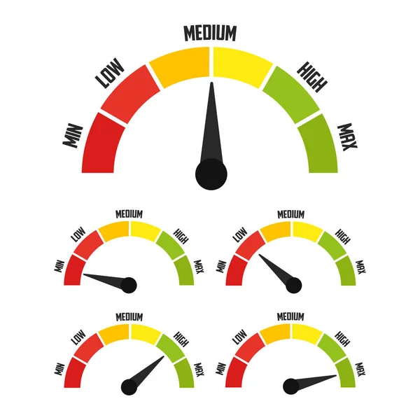 Speedometer Icon Sign Arrow Vector Illustration — Stock Vector