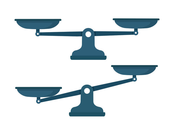 Весы, плоский дизайн, векторная иллюстрация на белом фоне
 